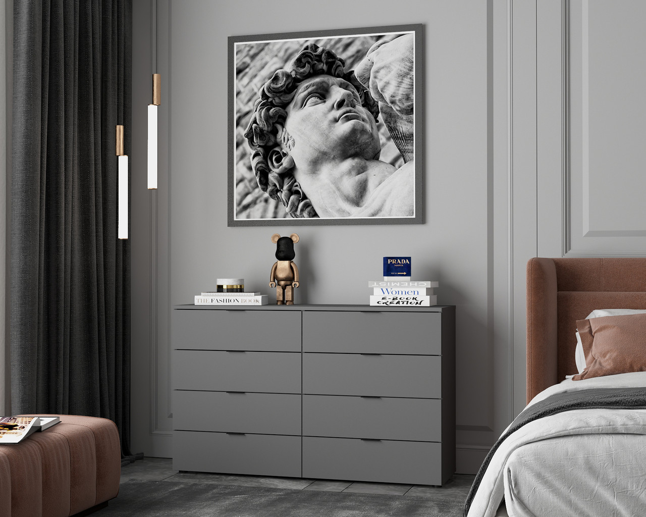 Комод Doros Рон 8 Графит 8 Ящичков 130х38х81 (41516173) Комод Doros Рон 8 Графит 8 Ящичков 130х38х81 (41516173)