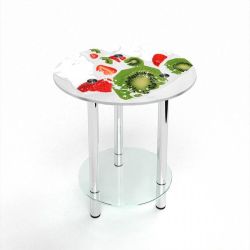 Круглый журнальный стол с полкой Fruit Milk 60х60