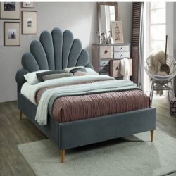 Двуспальная кровать Santana Velvet 160x200 Серый