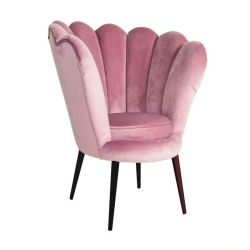 Кресло MAGNOLIA Velvet Bluvel 52 Античный розовый/Венге