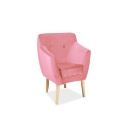 Кресло BERGEN 1 Velvet Античный розовый/Бук Bluvel52