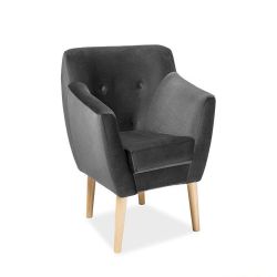 Кресло BERGEN 1 Velvet Bluvel 14 Серый