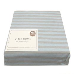 Простынь натяжная Cotton Stripe Blue-Grey 30 80х190 серая полоска