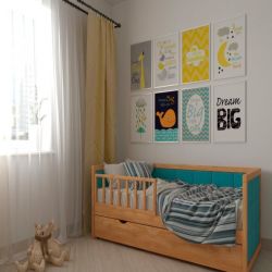 Кровать Nevis 80х190 з ящиками из ясеня