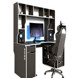 Стол геймерский эргономичный Viking-4S 160х85, черно-белый