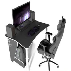 Стол геймерский игровой ZET-3, черно-белый