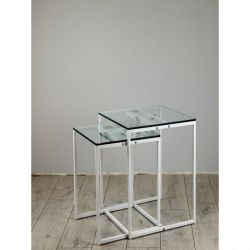 Комплект столов журнальных Куб 400 и Куб 450 Loft Cub clear8/white