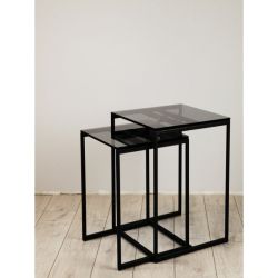 Комплект столов журнальных Куб 400 и Куб 450 Loft Cub Gray8/black