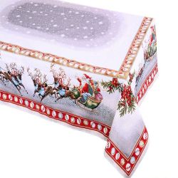Скатерть новогодняя с люрексом 100x100