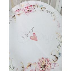 Простынь детская с печатью Heart and flowers