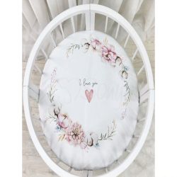 Простынь детская с печатью Heart and flowers