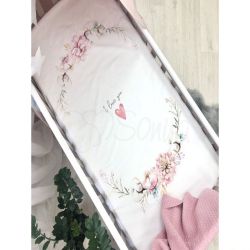 Простынь детская с печатью Heart and flowers