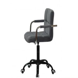 Кресло Arno-ARM BK - Office Бархат Серый В-1004