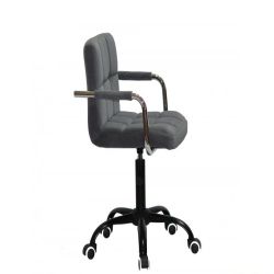 Кресло Arno-ARM BK - Office Бархат Серый В-1004