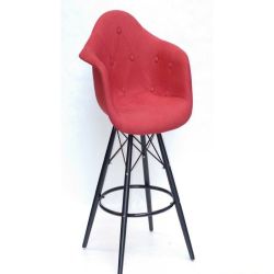 Стул Leon Soft - BK барный вискоза красный К-9