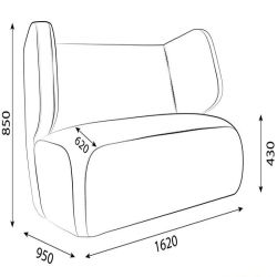 Двойной диван Loveseat sofa 012 красный