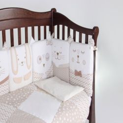 Детский комплект постельного белья Veres Smiling Animals beige 3 единицы