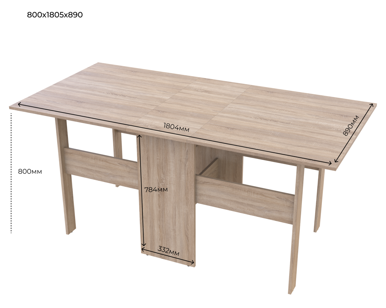 Столовий стіл Doros Торонто Дуб Сонома 180х89х80 (41510093)