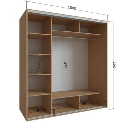 Шкаф-купе 2х дверный 1500*2200*600
