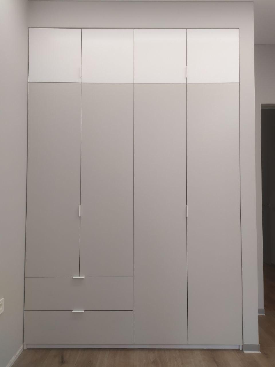 Розпашна Шафа для одягу Doros Лукас Білий / Cірий 160х50х240 (80737068)
