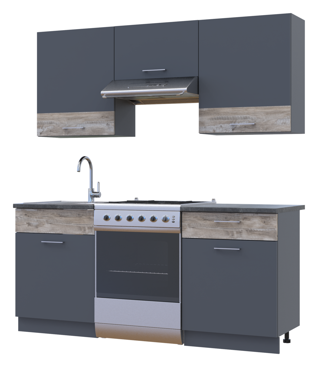 Кухня Лея Doros 1.8 м Графіт/Клондайк ДСП 180х60х250 (81000014)