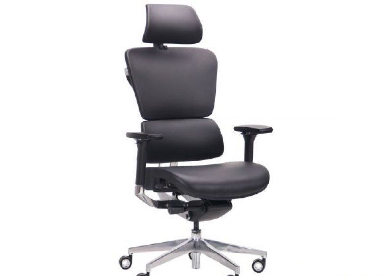 Кресло Crystal PRO Alum, Black leather