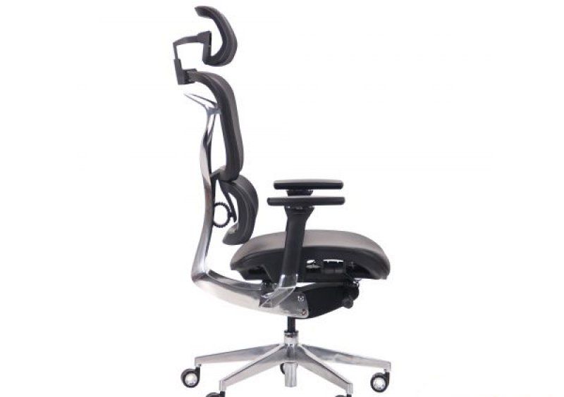 Кресло Crystal PRO Alum, Black leather