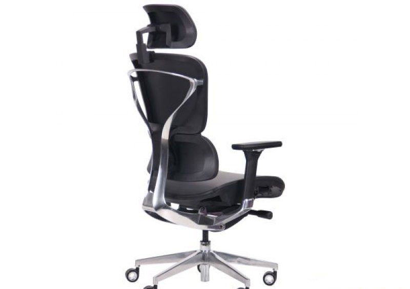 Кресло Crystal PRO Alum, Black leather