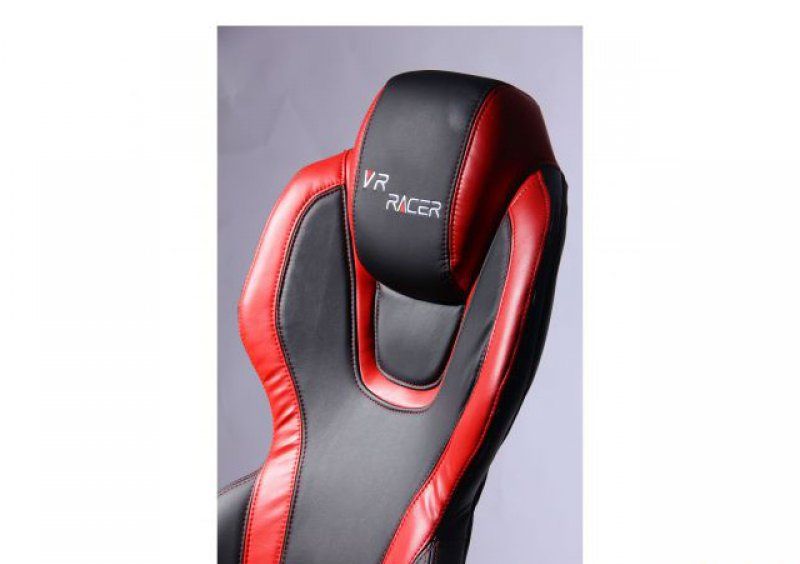 Кресло VR Racer Atom черный, PU черный/красный