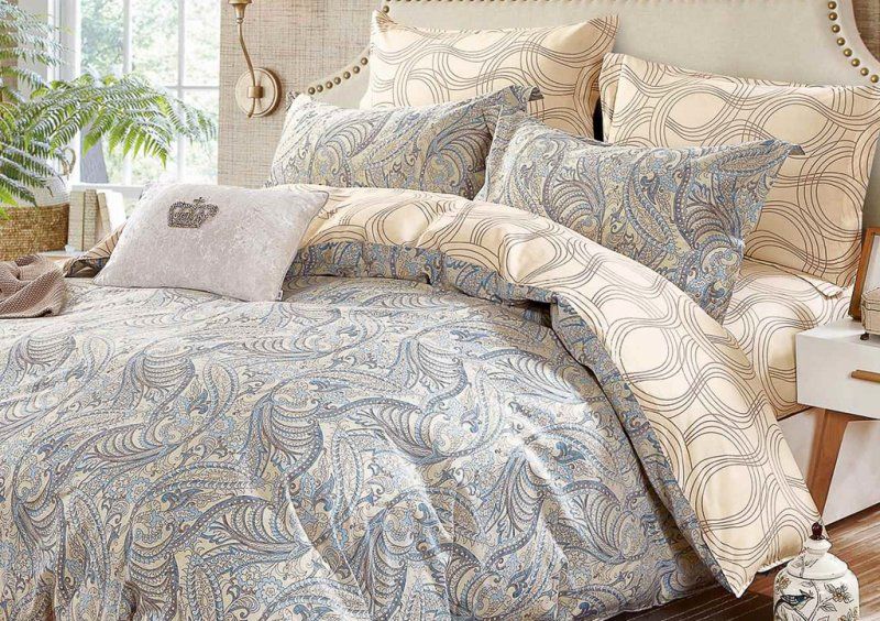 Двуспальное постельное белье печатное Arya Adella 200х220