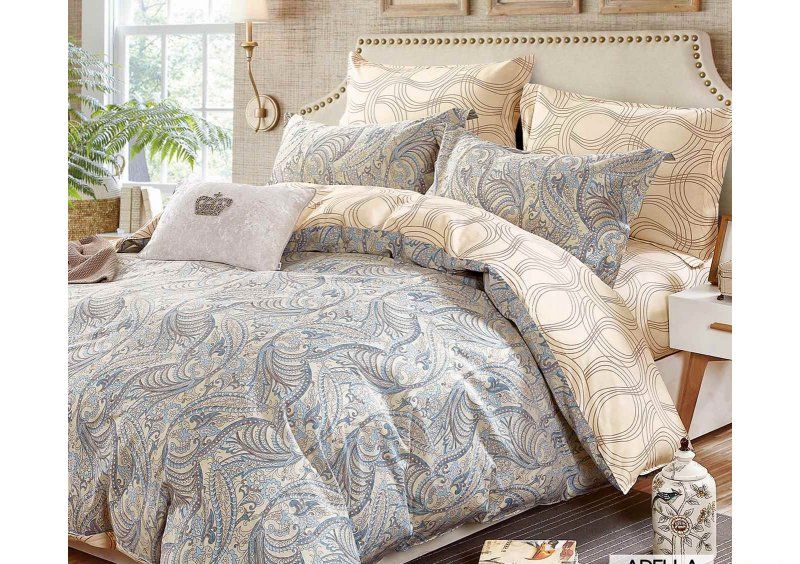 Двуспальное постельное белье печатное Arya Adella 200х220