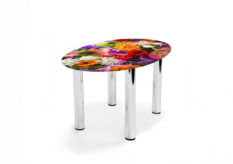 Овальный журнальный стол Flowers 70х46