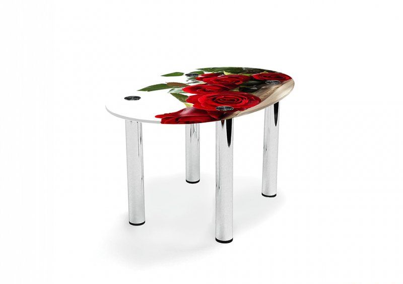 Овальный журнальный стол Red Roses 70х46