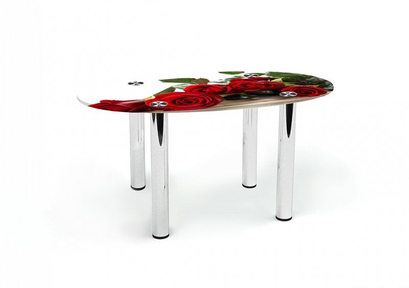 Овальный журнальный стол Red Roses 70х46