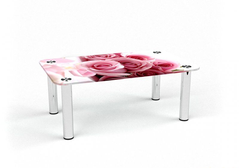 Прямоугольный журнальный стол Pink Roses 70х43