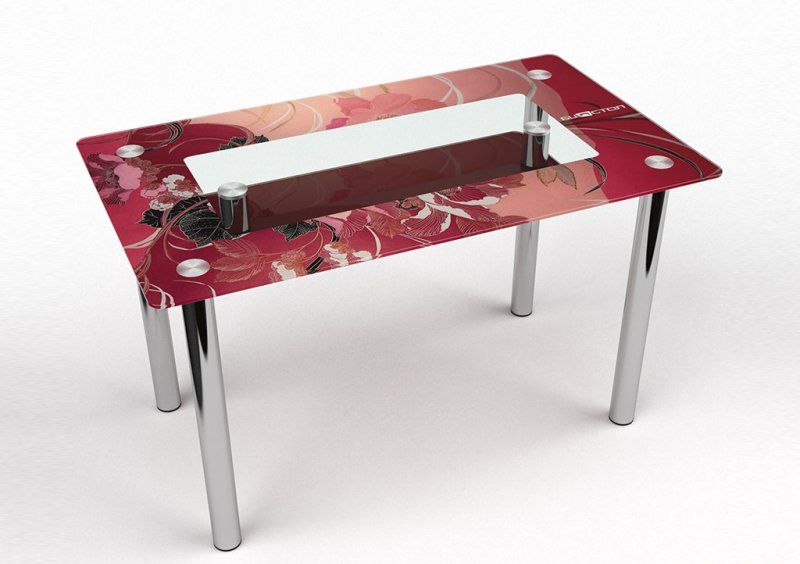 Обеденный прямоугольный стол с полкой Fiori rossi 91х61 Эко