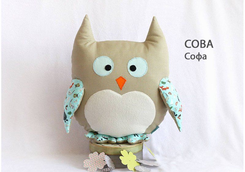 Подушка Сова Софа серая