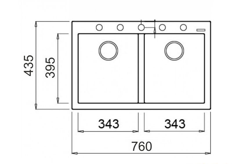 Мойка Elleci Q 350 under top aluminium
