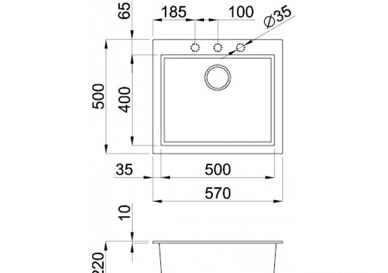 Мойка Elleci Q 105 on top aluminium