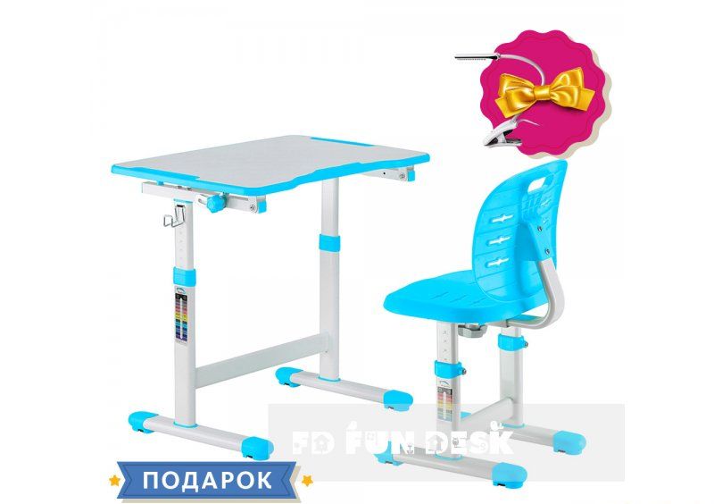 Комплект парта + стул трансформеры Omino Blue 