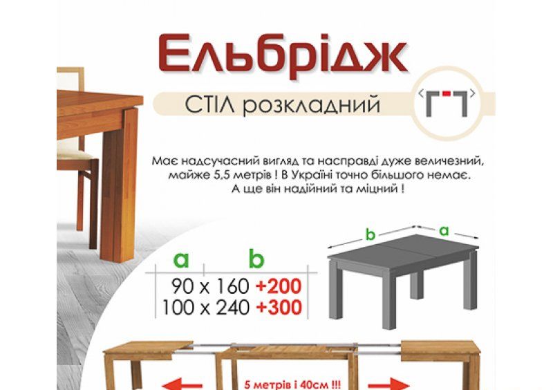 Стол Эльбридж 160(360)х90