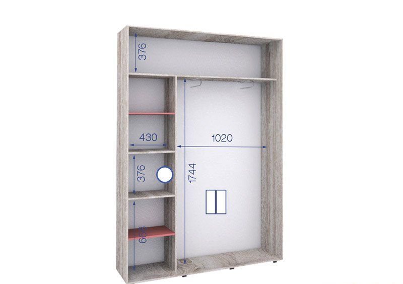 Шкаф-купе Престиж ПШК-21 150х220х43