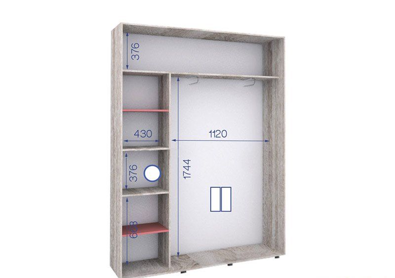Шкаф-купе Престиж ПШК-22 160х220х43