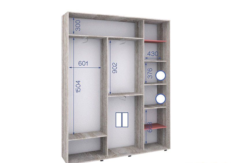 Шкаф-купе Престиж ПШК-23 170х220х43