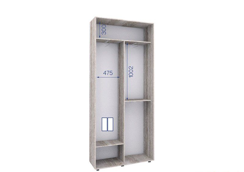 Шкаф-купе Престиж ПШК-16 100х240х43