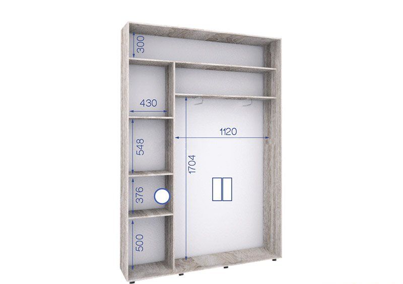 Шкаф-купе Престиж ПШК-22 160х240х43