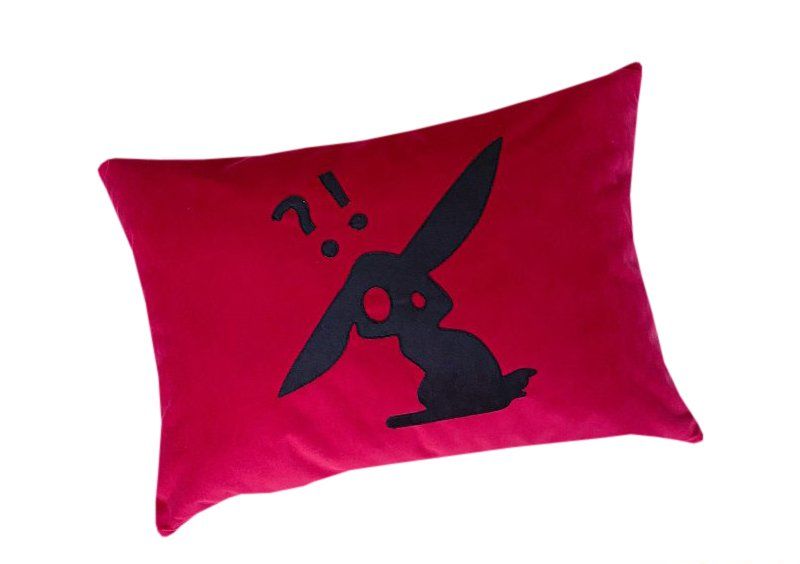 Декоративная подушка Bunny красно-графитовая