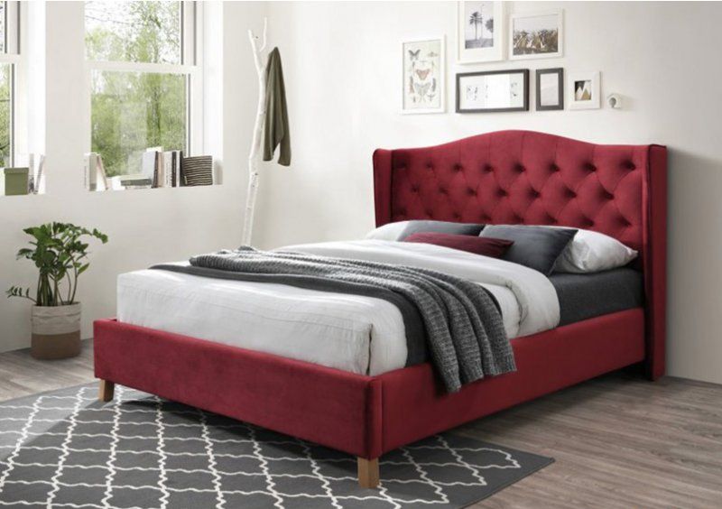 Кровать Aspen Velvet 160x200 Бордовый