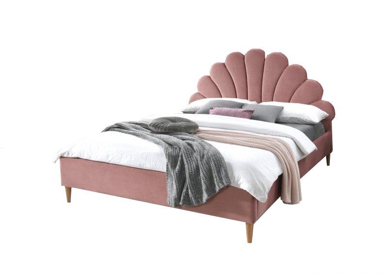 Двуспальная кровать Santana Velvet 160x200 Античная роза