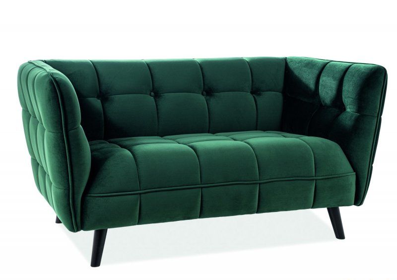 Прямой диван Castello Velvet 2 Зеленый